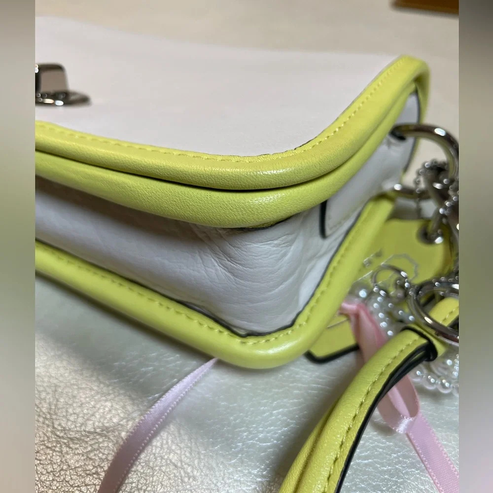 Coach Legacy Archival Two Tone Leather Penny Crossbody in Parchment/Citrine🍋